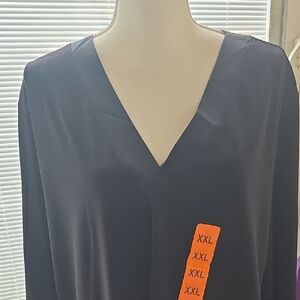 Banana Republic Black V-Neck Top XXL